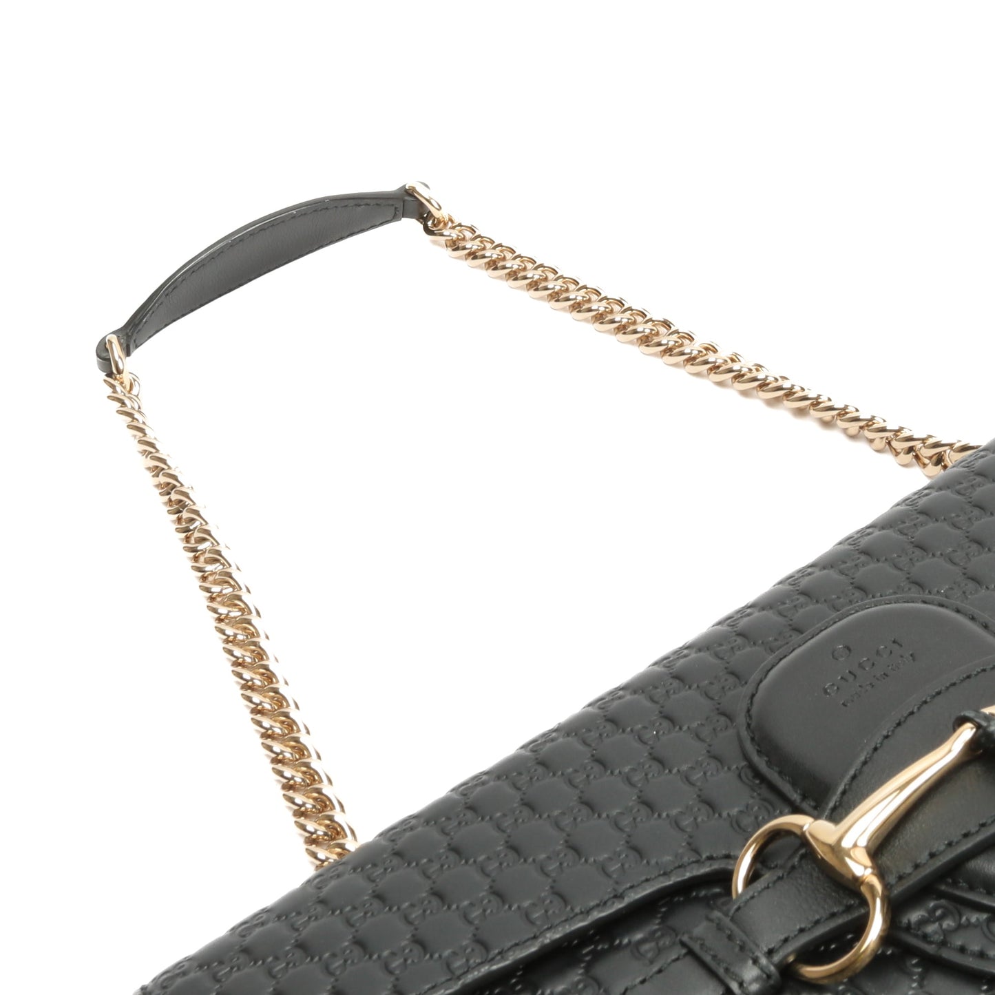 GUCCI Emily Guccissima Chain Shoulder Bag - Black