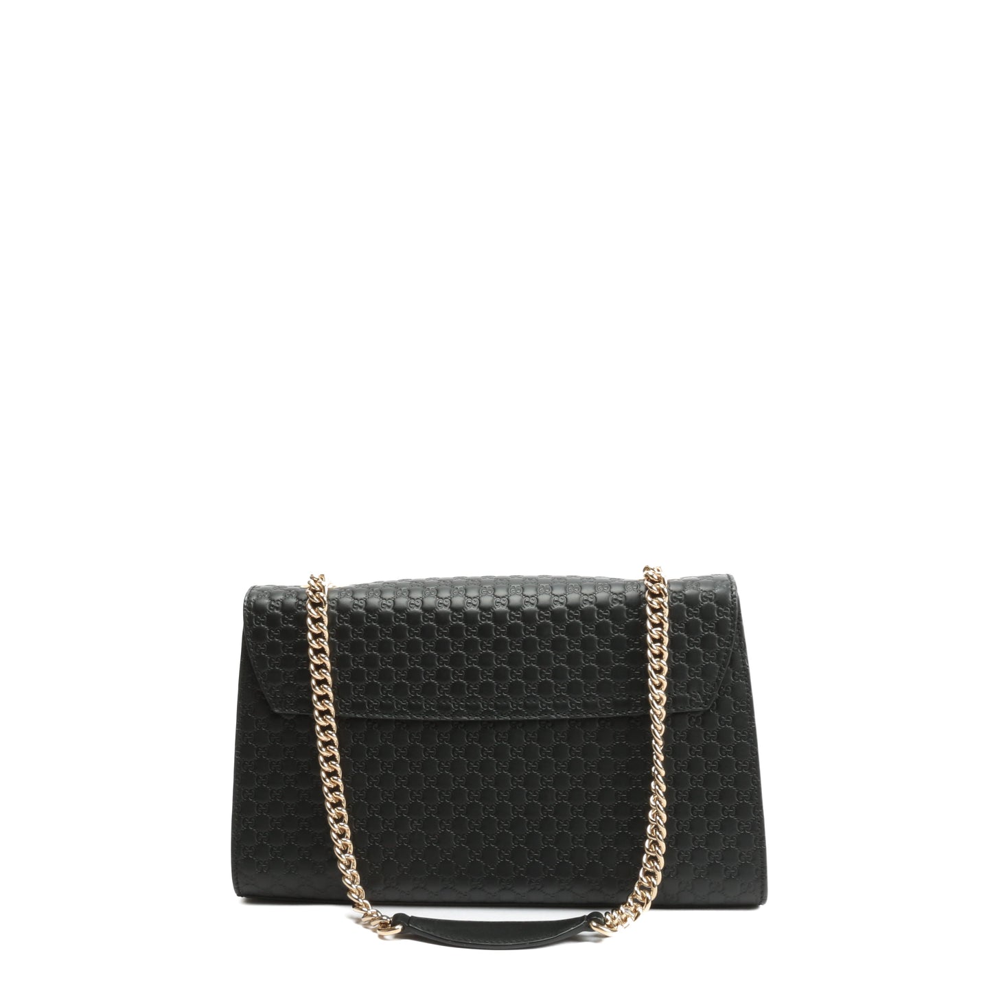 GUCCI Emily Guccissima Chain Shoulder Bag - Black