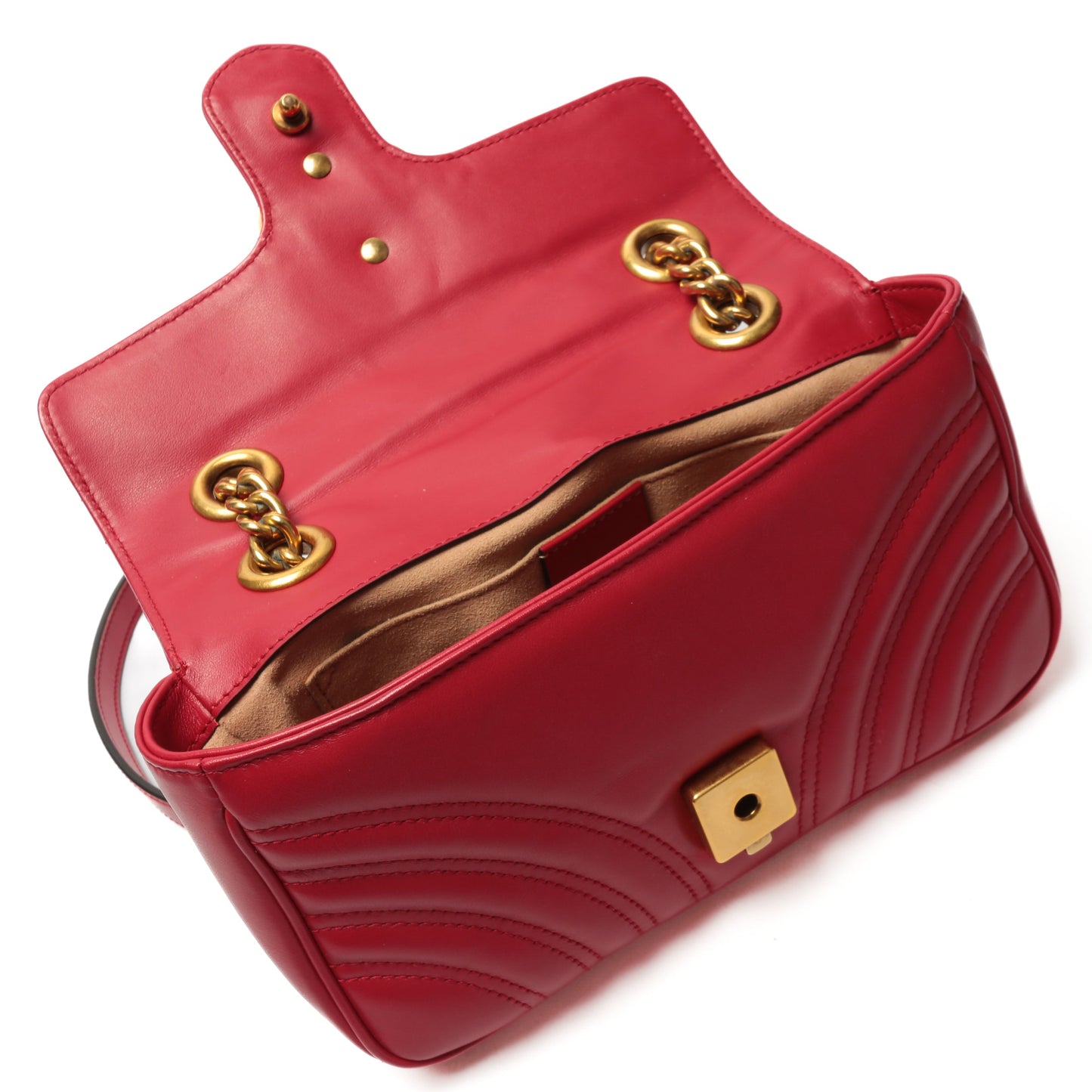 GUCCI GG Marmont Mini Shoulder Chain Red
