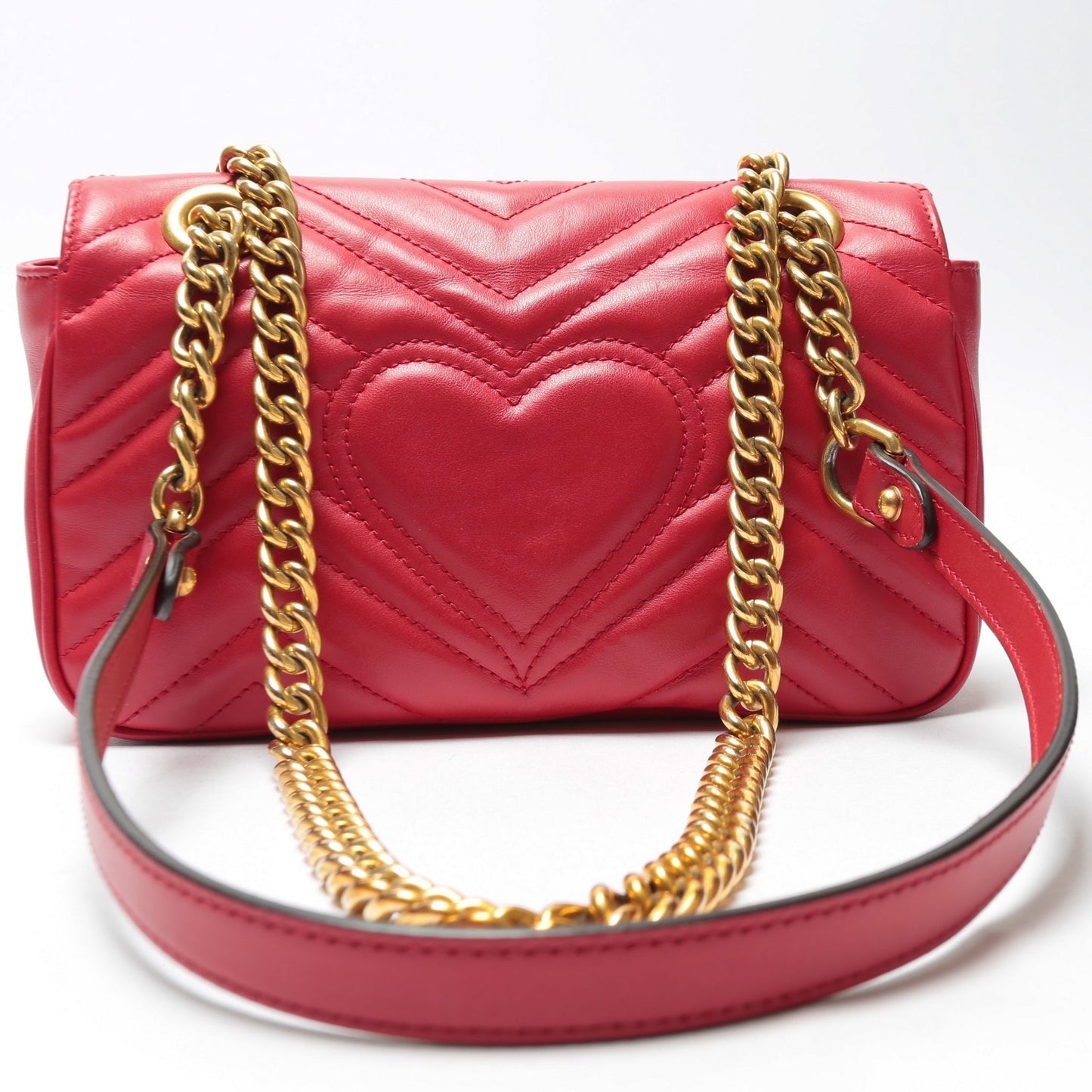 GUCCI GG Marmont Mini Shoulder Chain Red