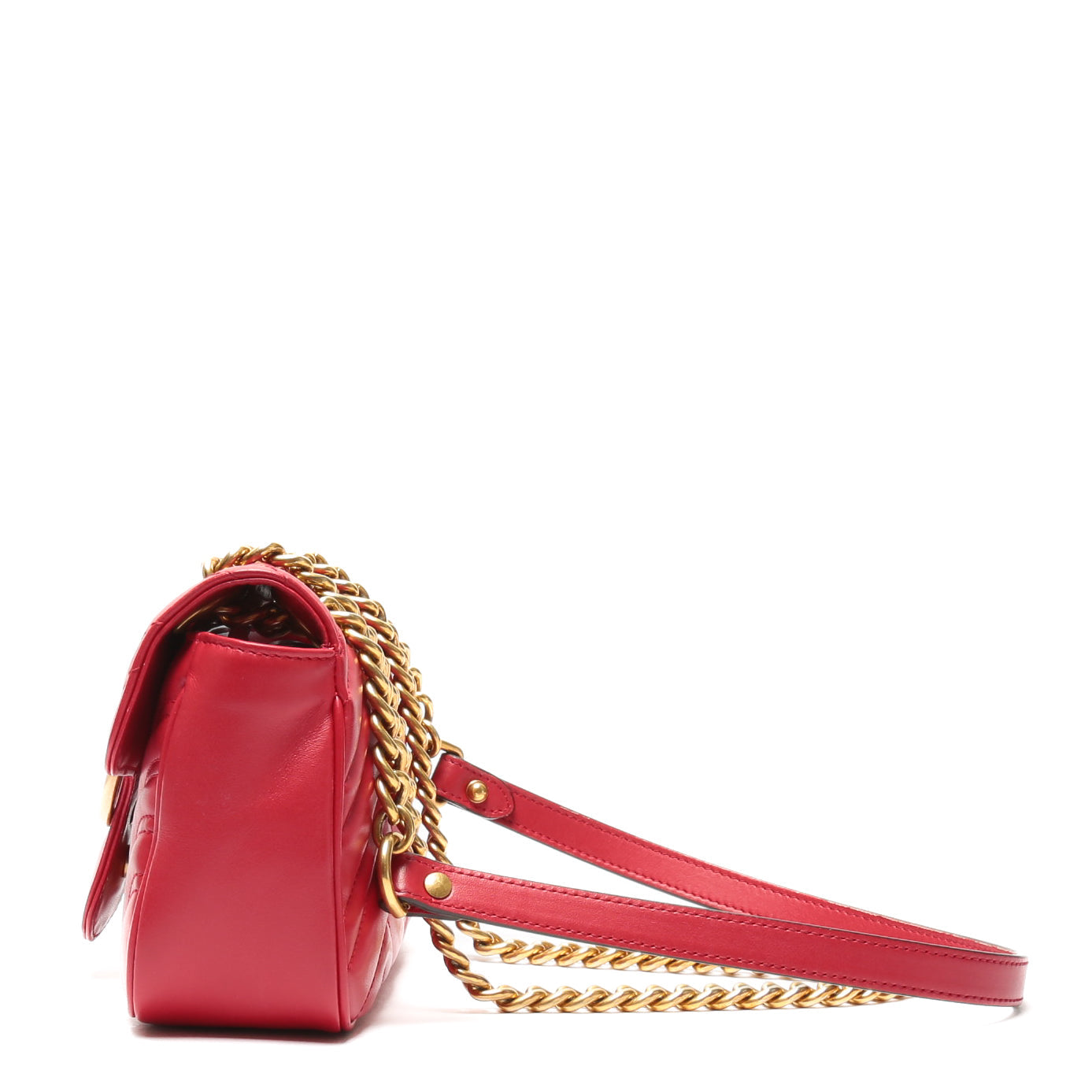 GUCCI GG Marmont Mini Shoulder Chain Red