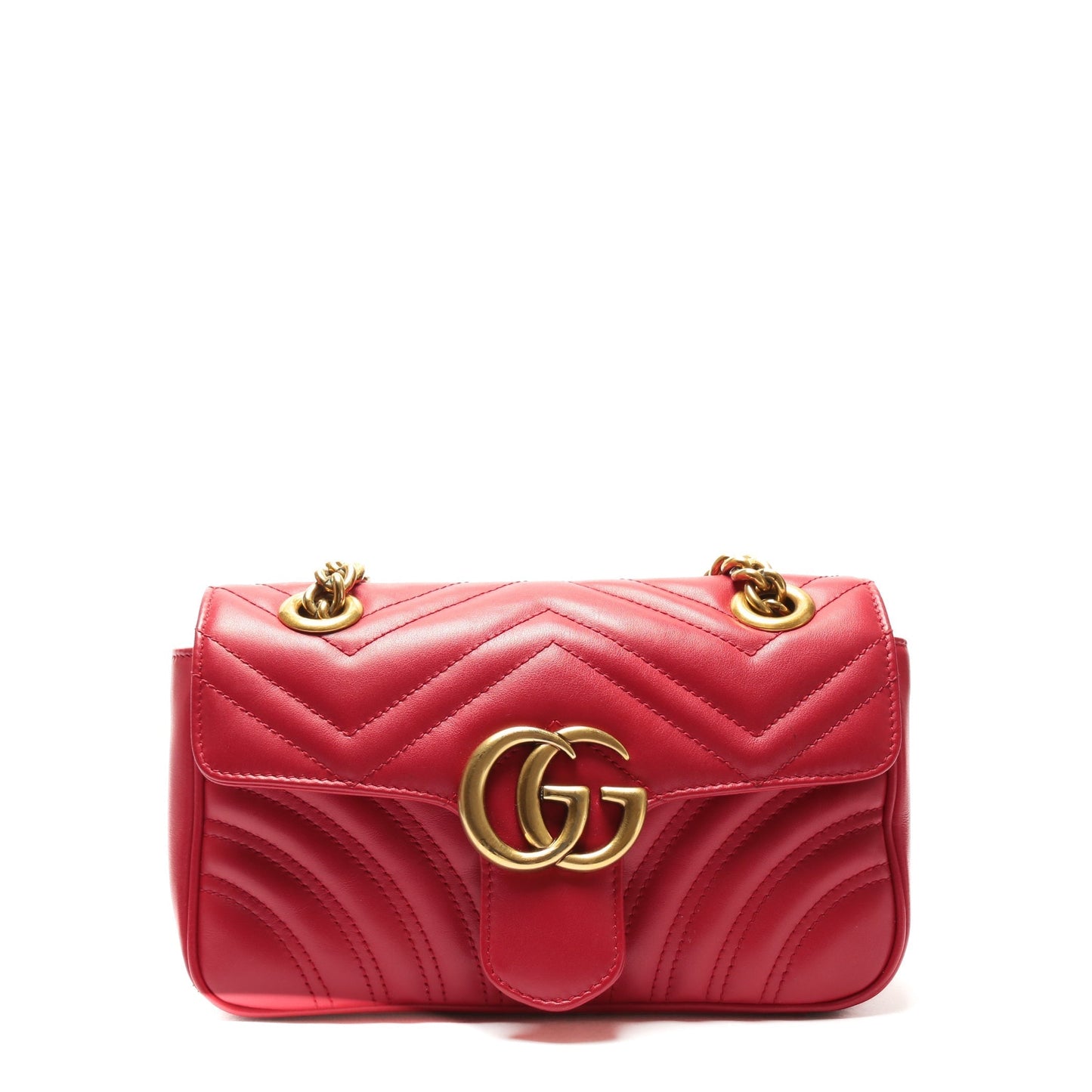 GUCCI GG Marmont Mini Shoulder Chain Red