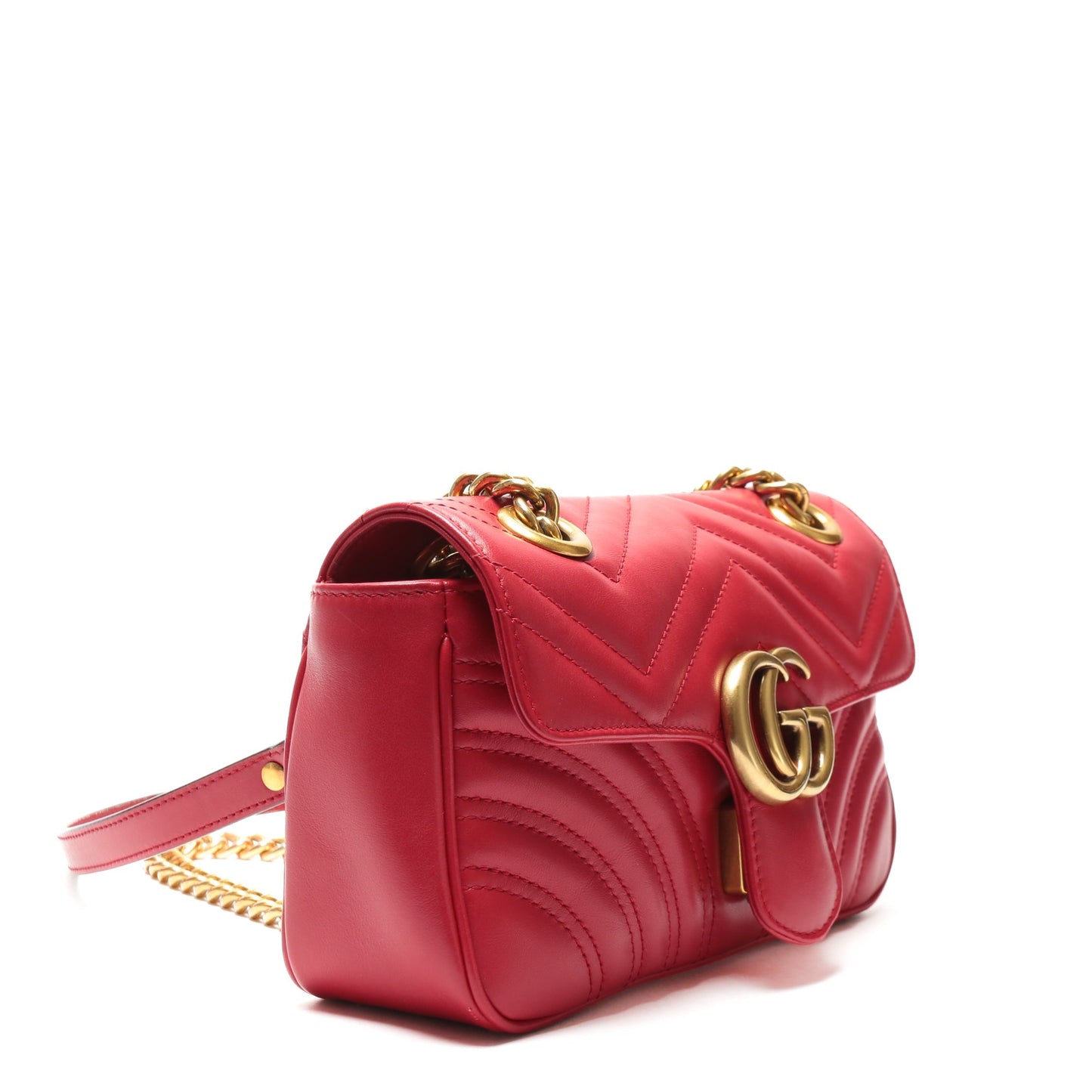 GUCCI GG Marmont Mini Shoulder Chain Red