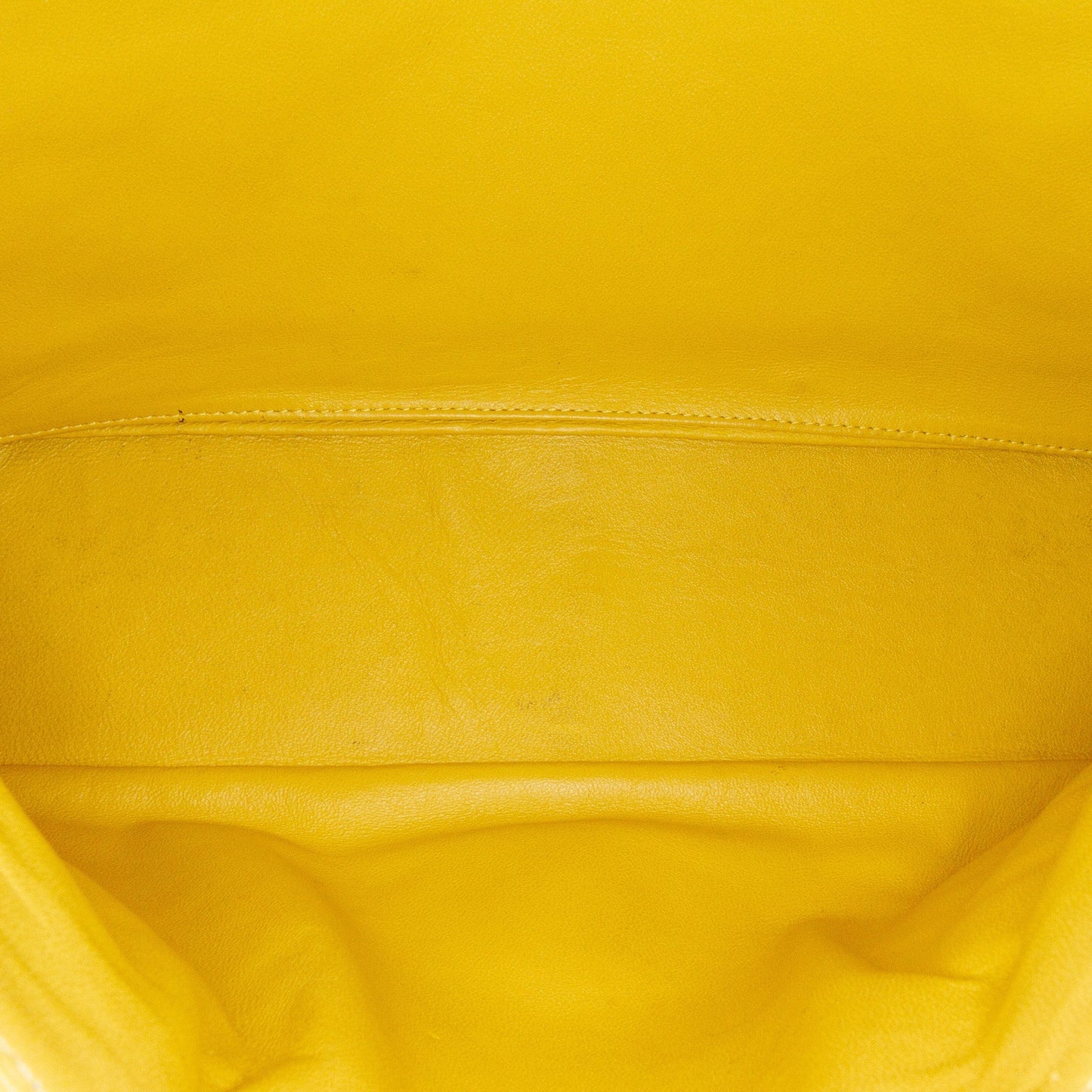 Yellow Chanel Jumbo Classic Caviar Single Flap Shoulder Bag