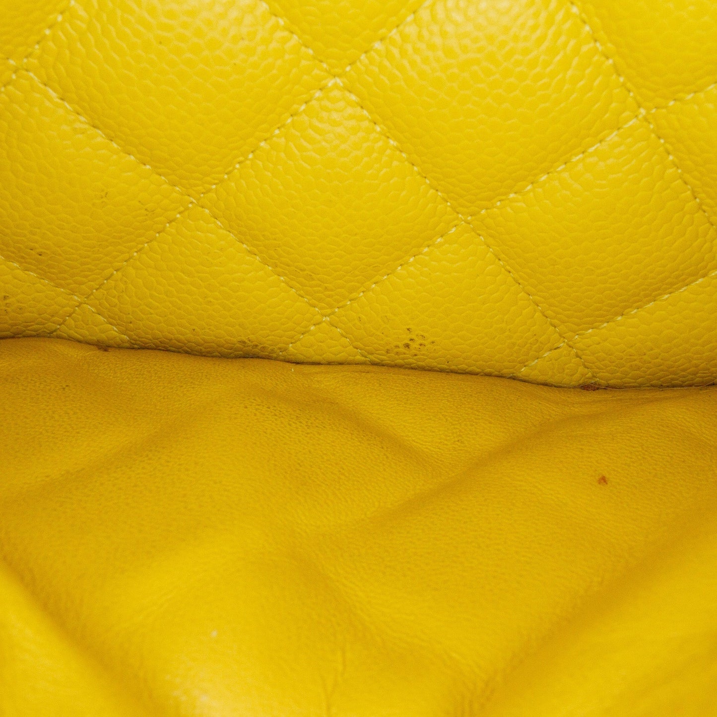 Yellow Chanel Jumbo Classic Caviar Single Flap Shoulder Bag