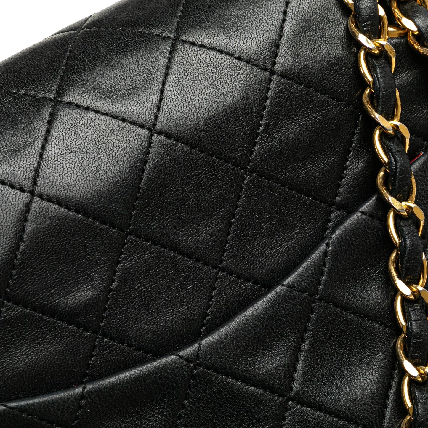 Black Chanel Medium Classic Lambskin Double Flap Shoulder Bag