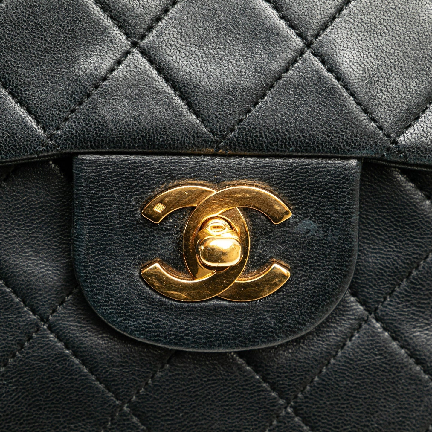 Black Chanel Medium Classic Lambskin Double Flap Shoulder Bag