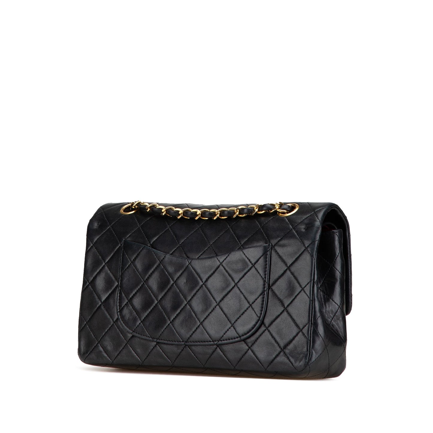 Black Chanel Medium Classic Lambskin Double Flap Shoulder Bag