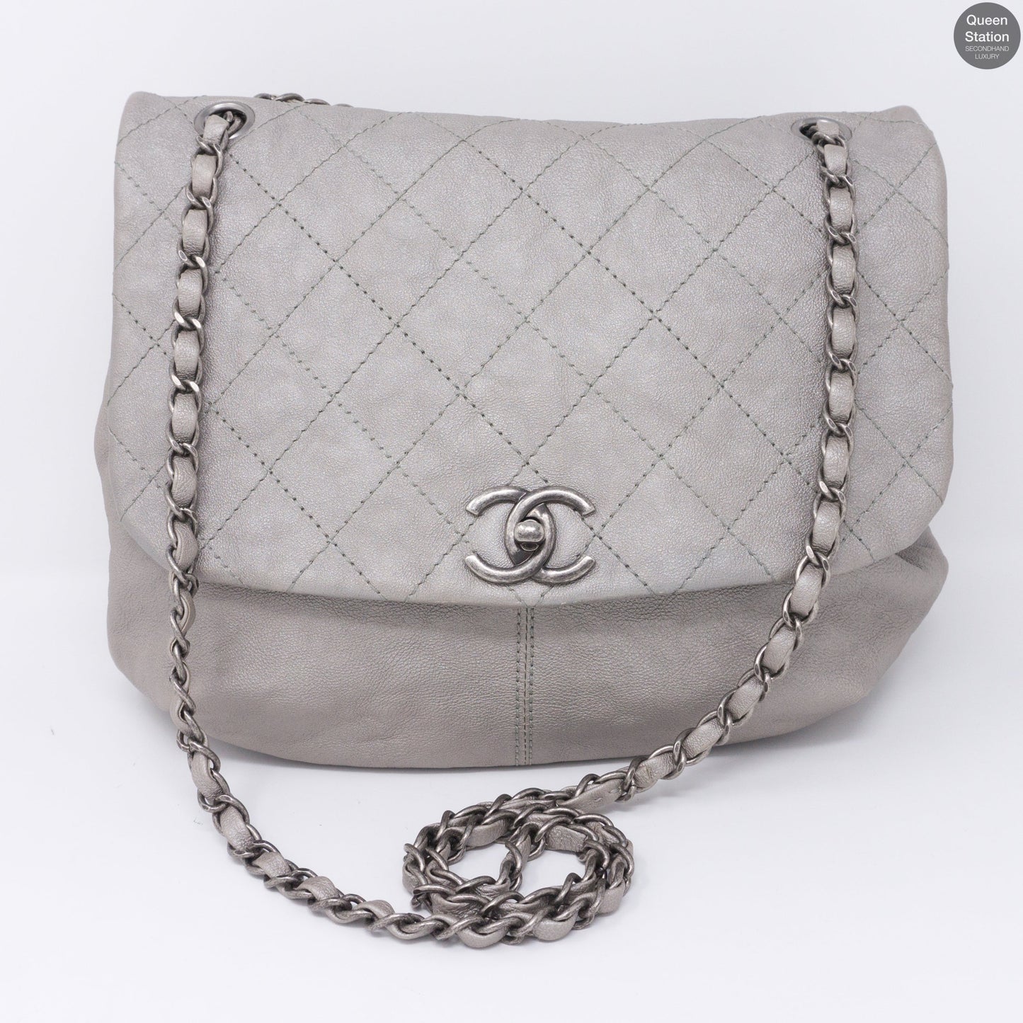 Quilted Soft Flap Medium Shoulder Bag