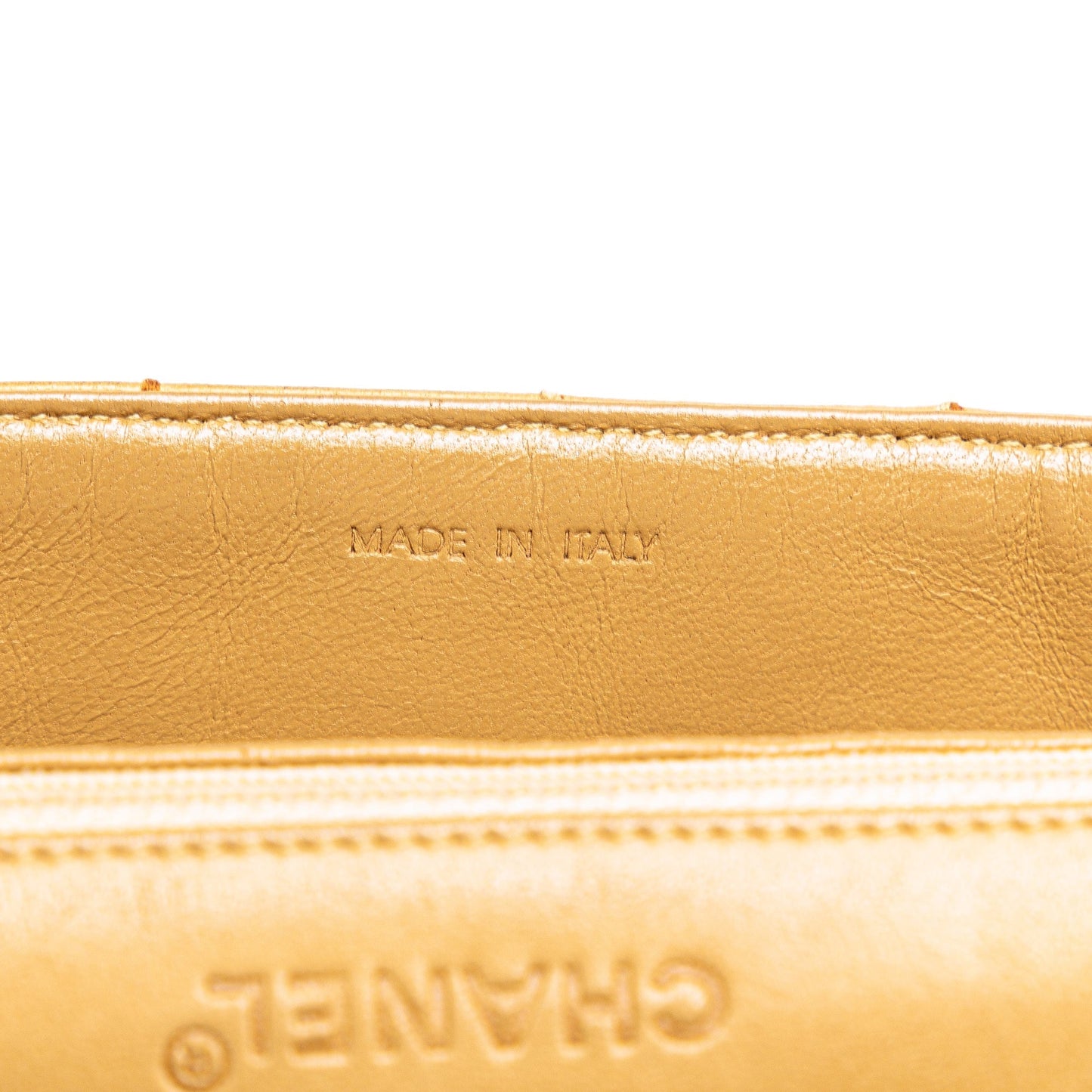 Tan Chanel Lambskin Wild Stitch Chocolate Bar Chain Flap Shoulder Bag