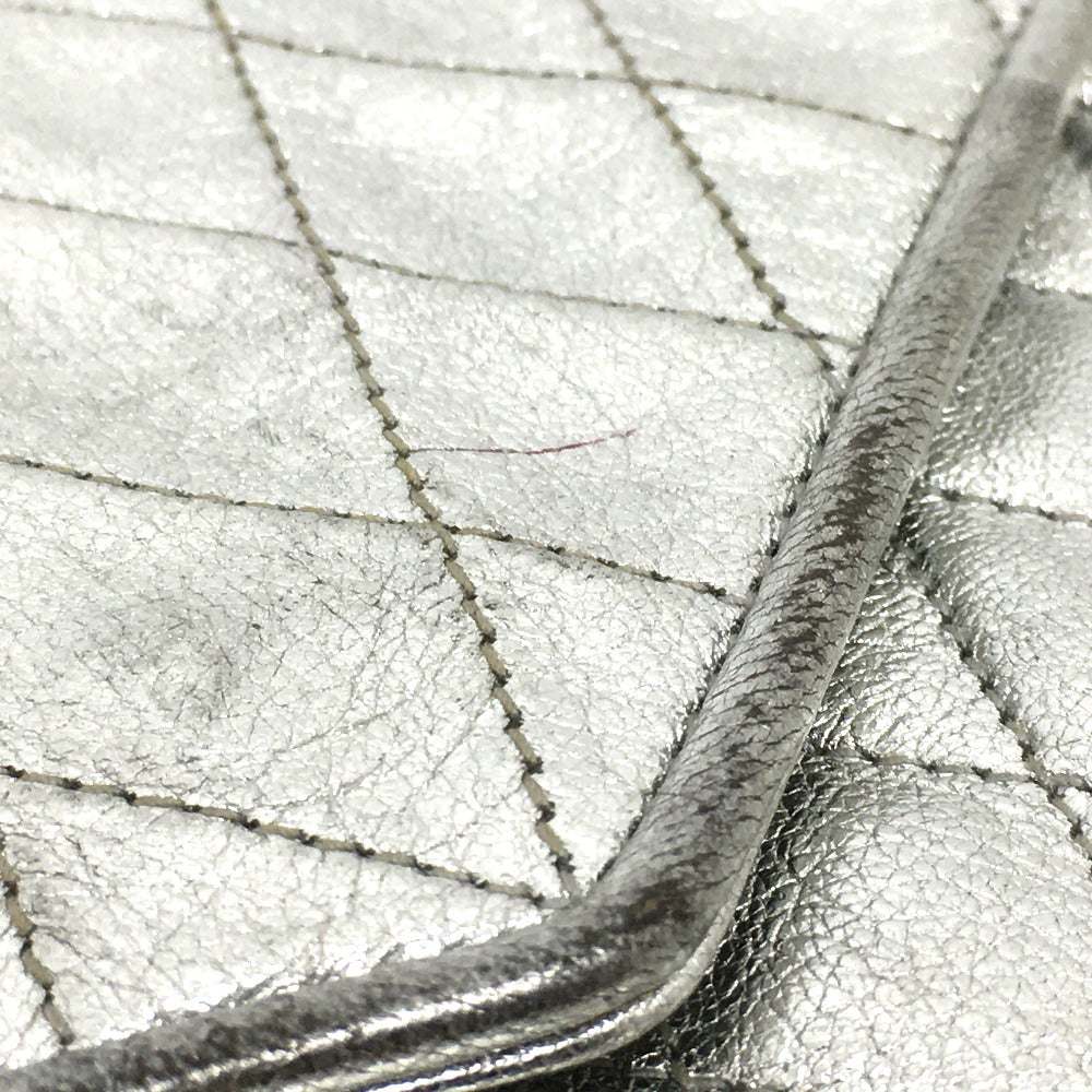 CHANEL Shoulder Bag leather Silverx Gold Metal quilting matelasse Fringe CCCOCO Mark Women Used