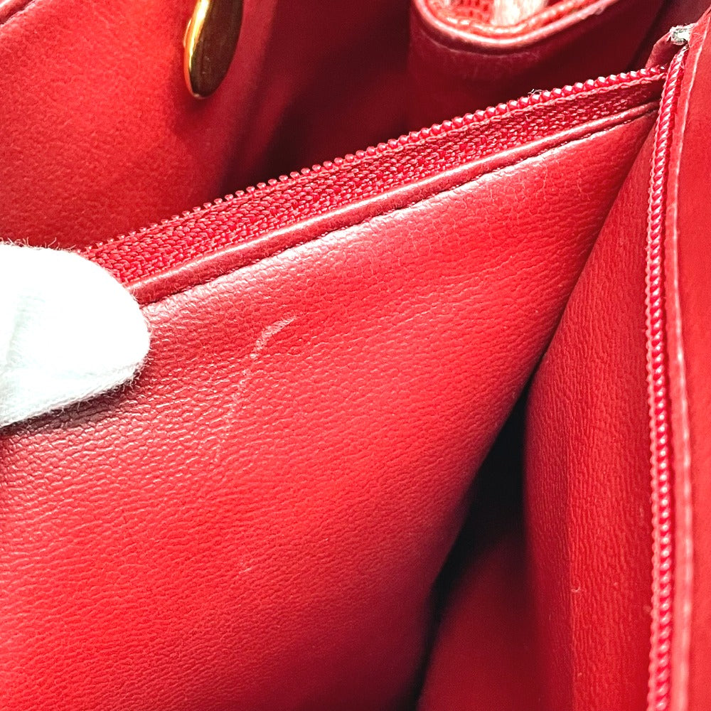 CHANEL Shoulder Bag Caviar skin Red CC COCO Mark Ball charm Women Used