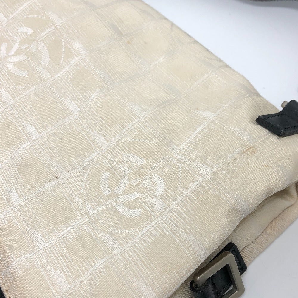 CHANEL Shoulder Bag canvas white CC COCO Mark New travel line Women Used