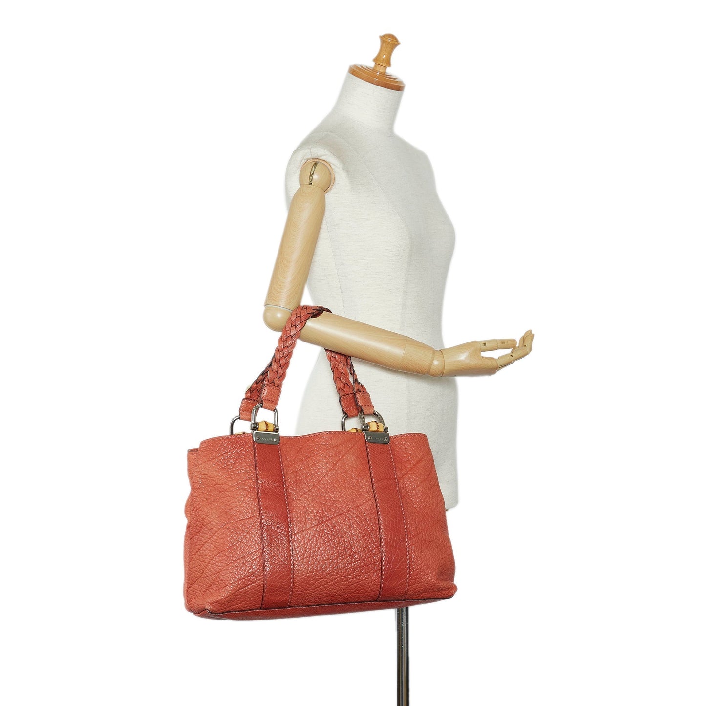 Orange Gucci Bamboo Libeccio Tote Bag