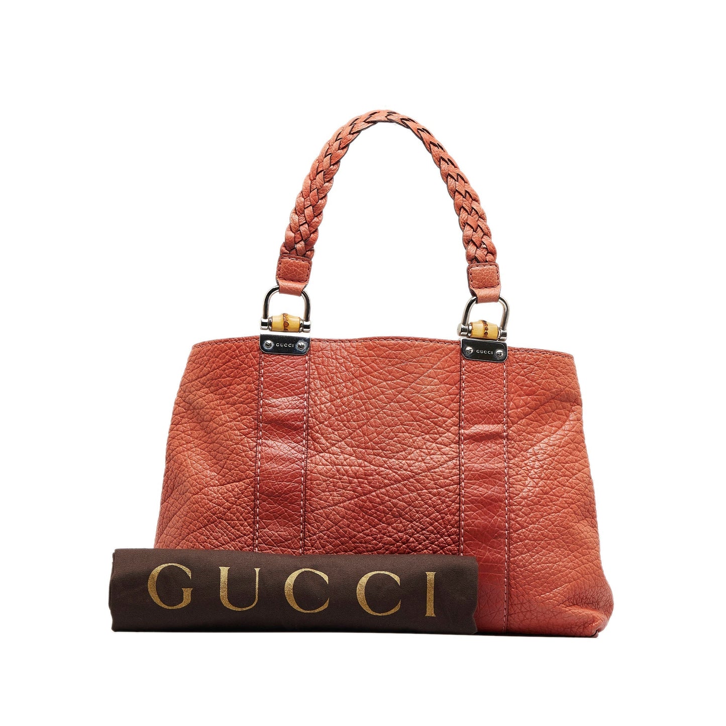 Orange Gucci Bamboo Libeccio Tote Bag