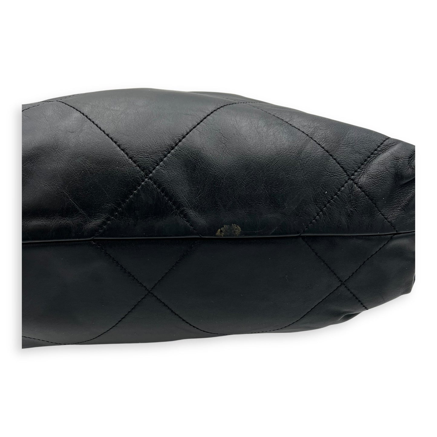 22 Small Black Shoulder Bag in Lambskin, Silver hardware