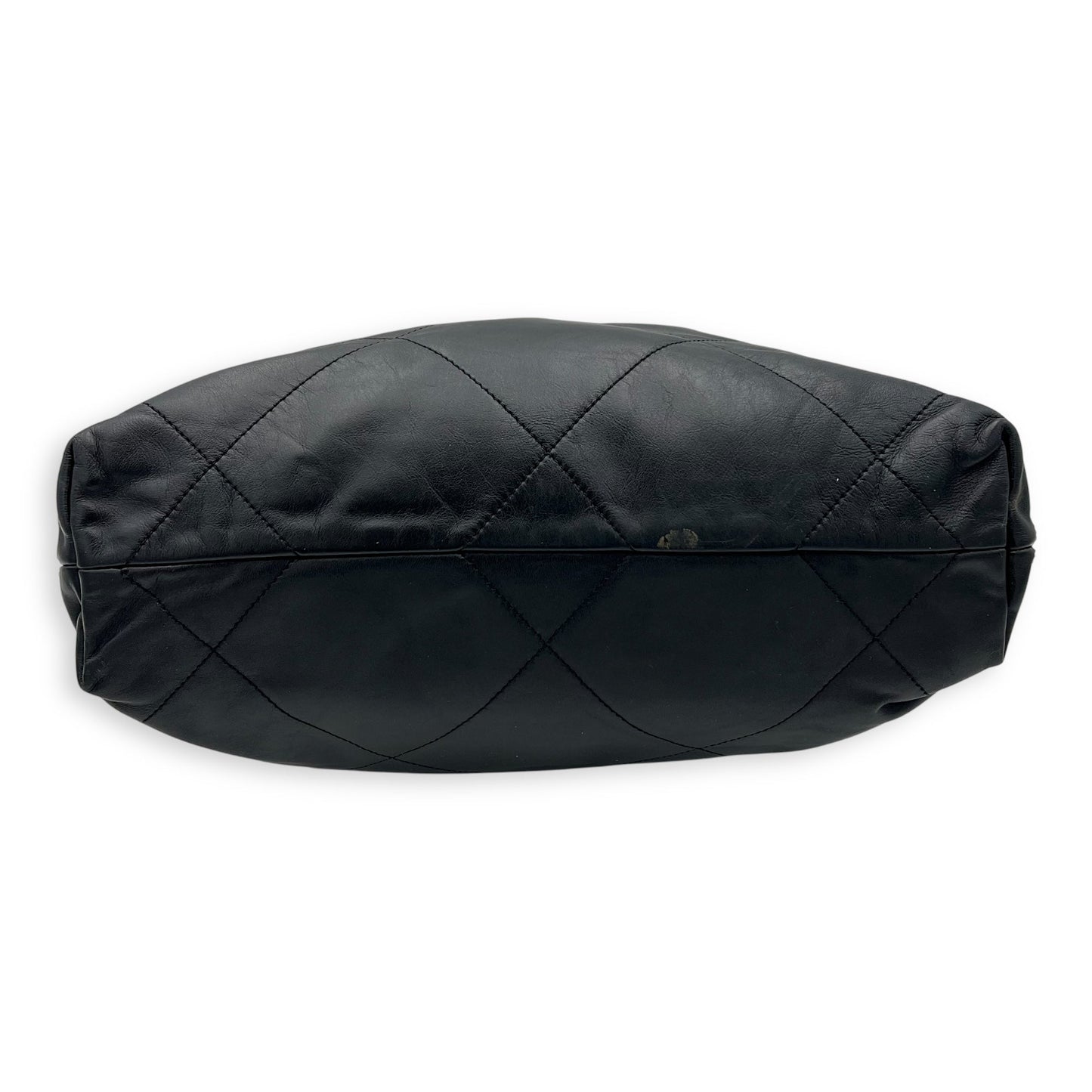 22 Small Black Shoulder Bag in Lambskin, Silver hardware