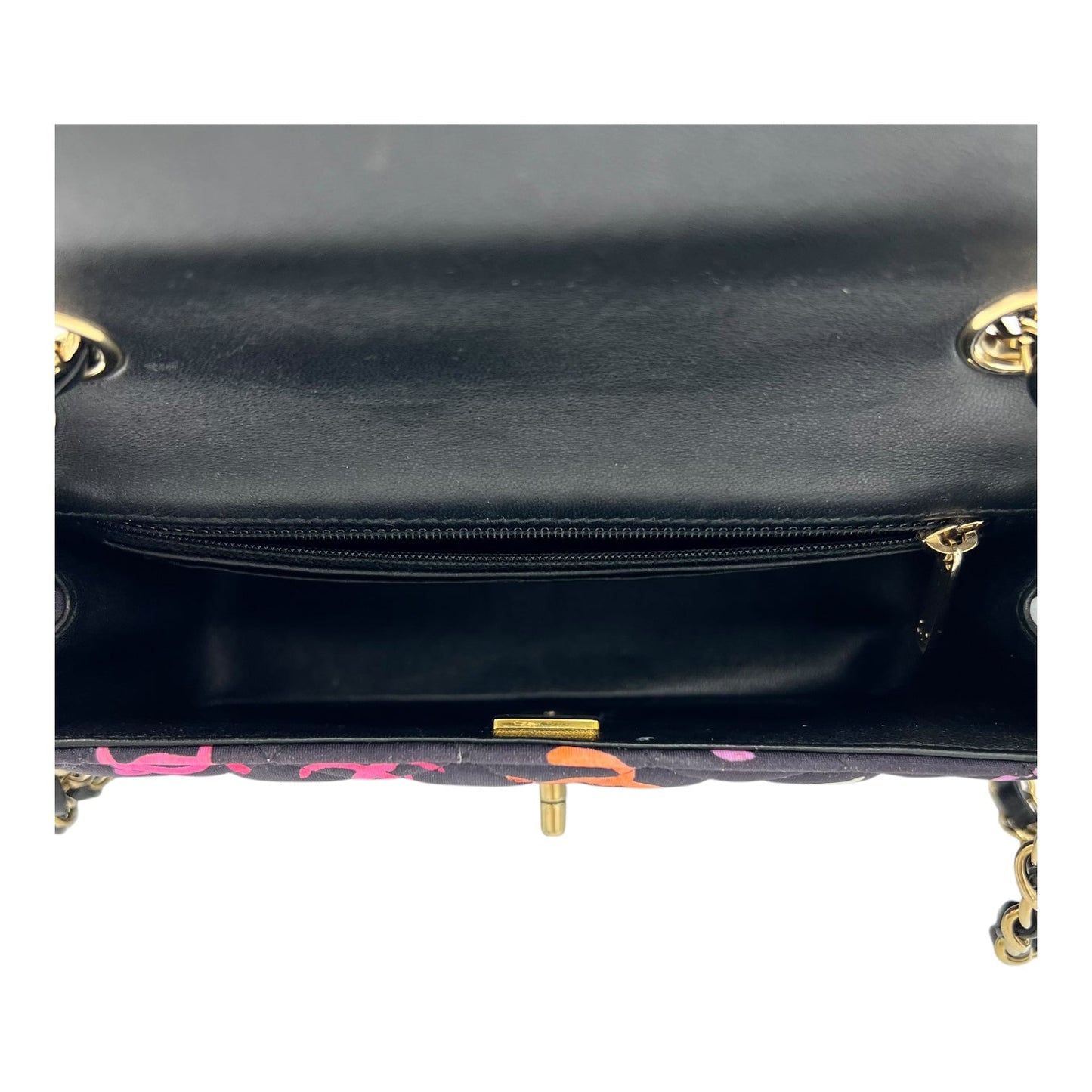 2024 Rectangle Mini Flap Multi-colour Shoulder Bag in Fabric, Gold hardware
