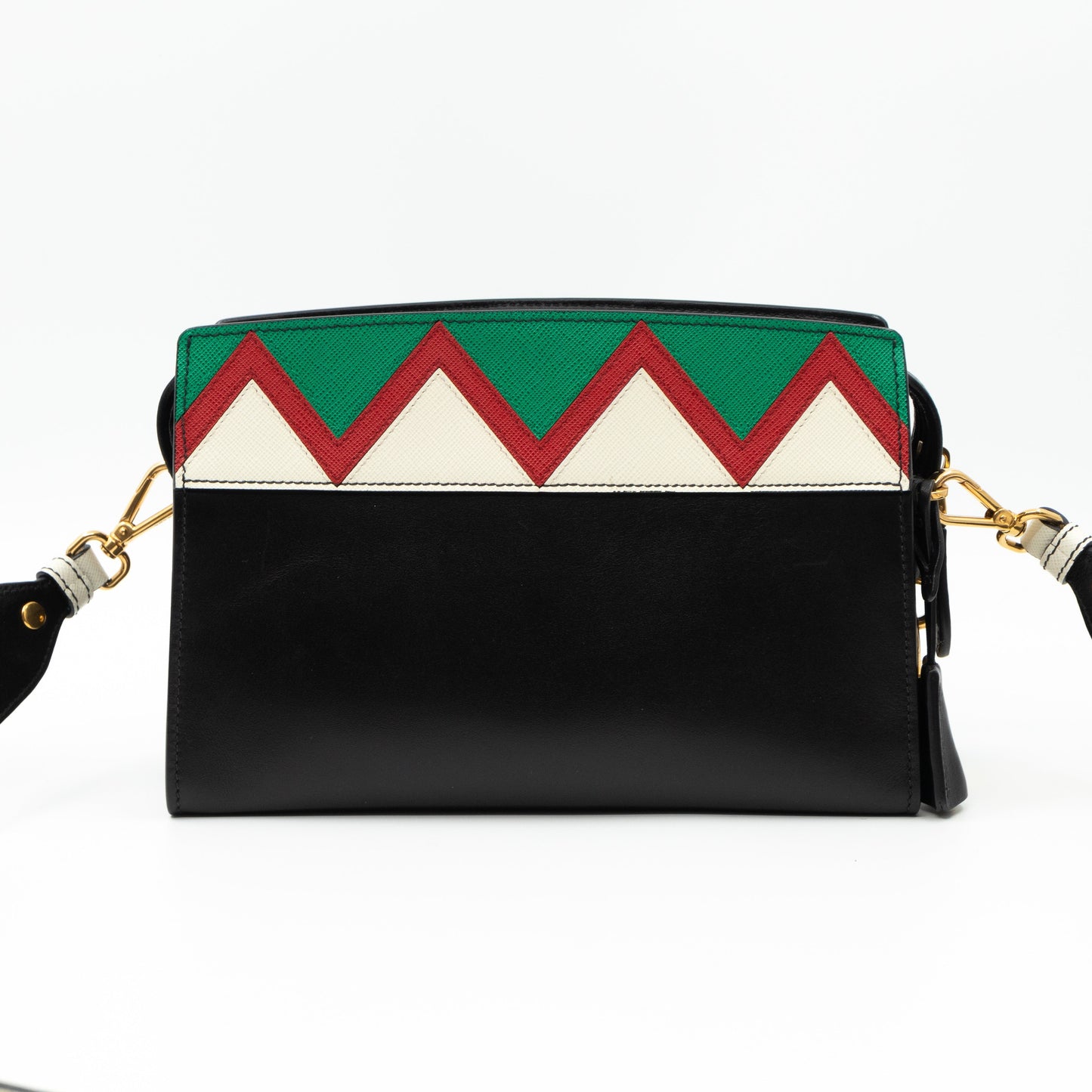 Esplanade Shoulder Bag Greche Black Leather