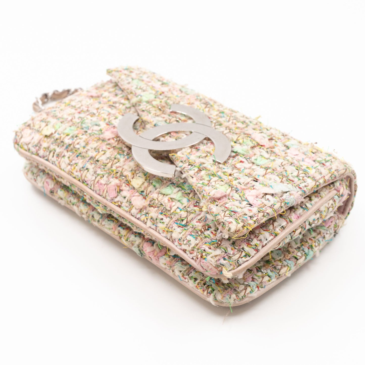 Small Diagonal Flap CC Shoulder Bag Tweed