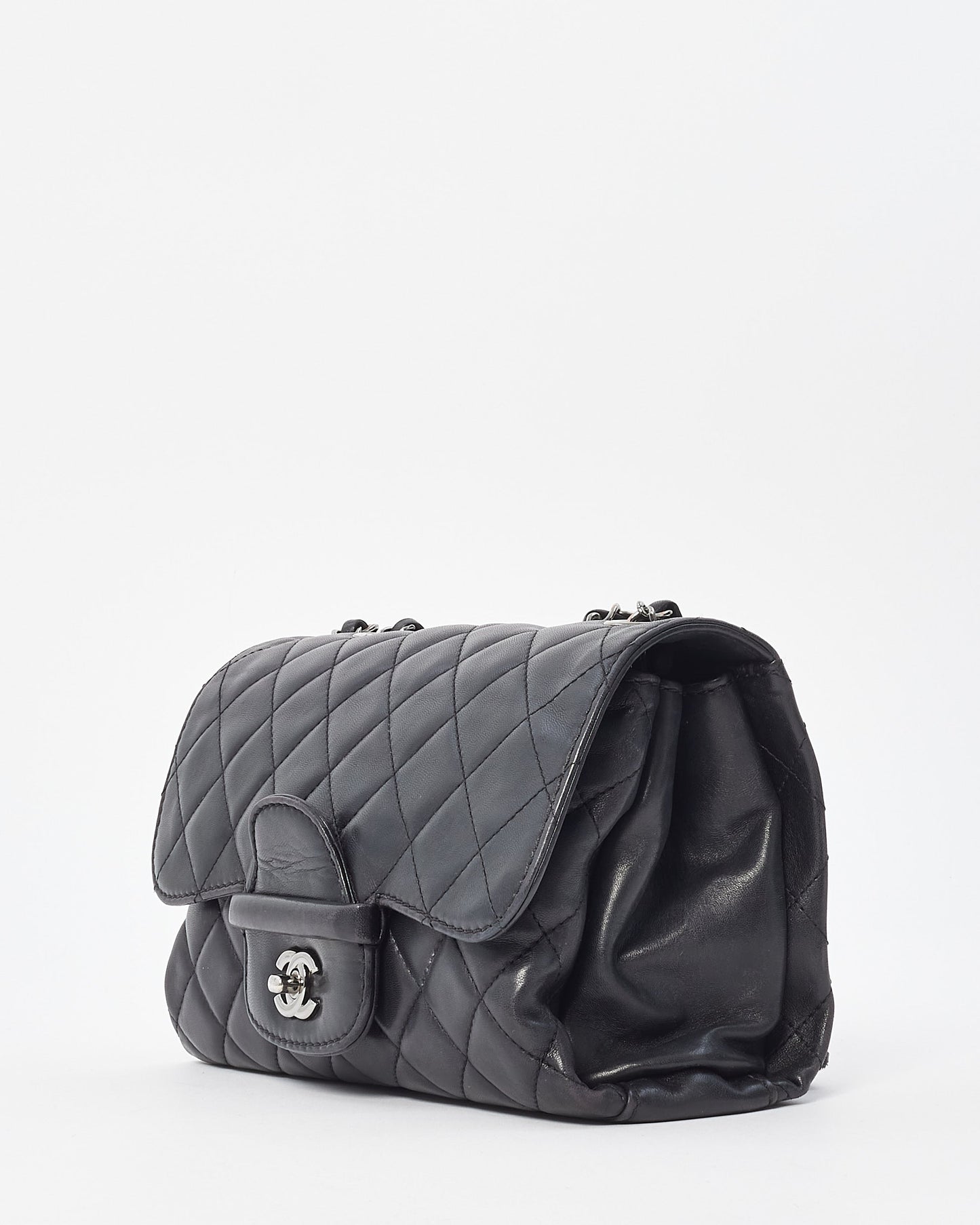 Chanel Black Lambskin Single Flap Coco Loop Shoulder Bag