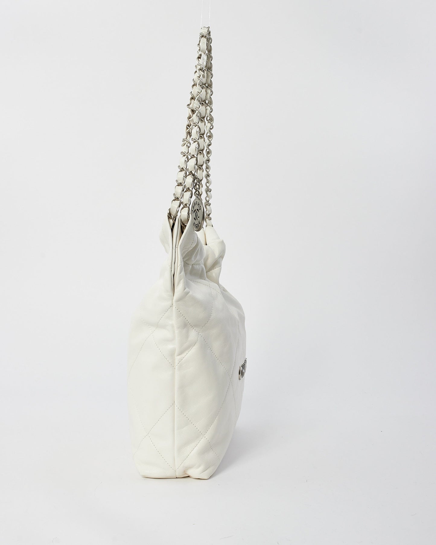 Chanel White Lambskin Leather Chanel 22 Shoulder Bag