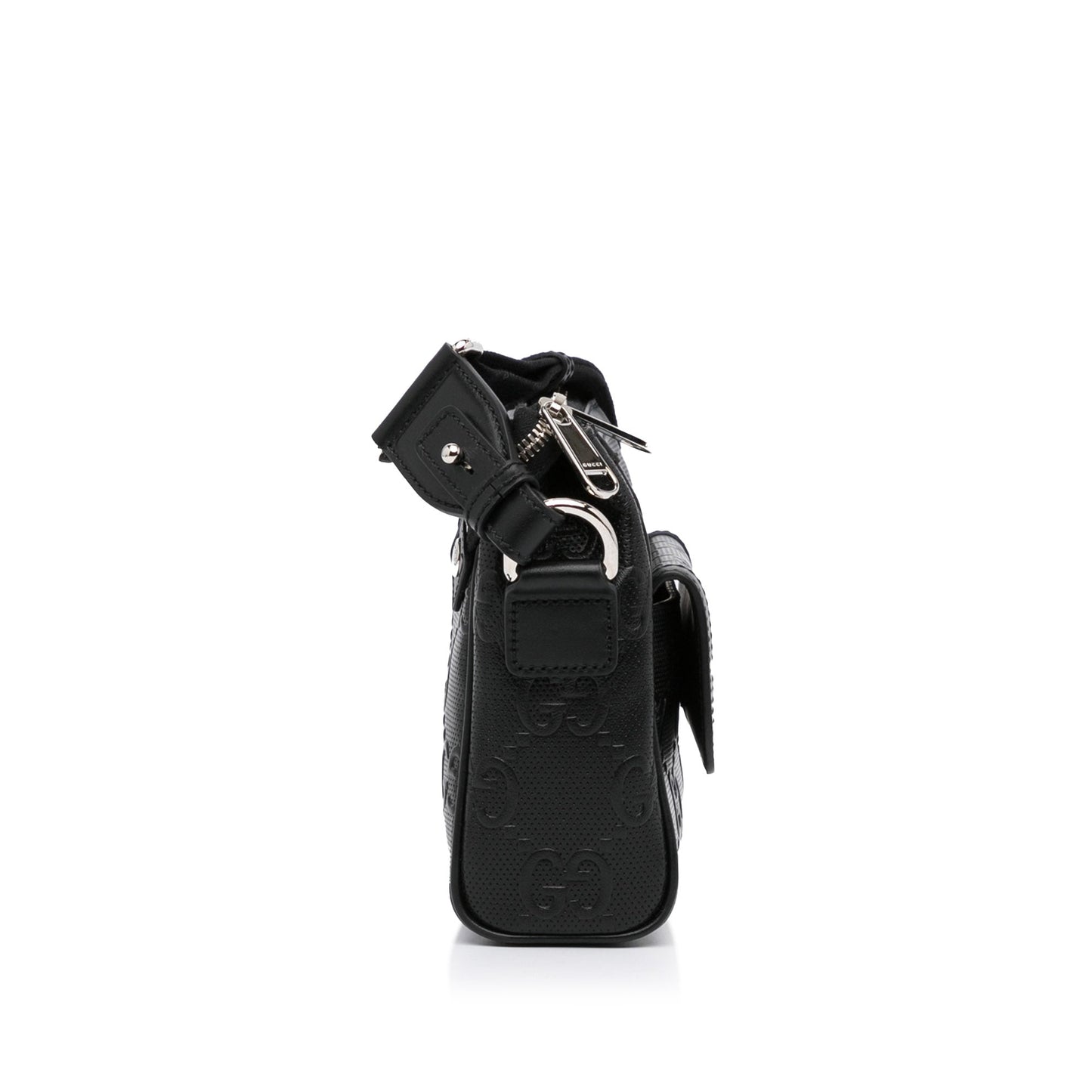 Gucci GG Crossbody Bag Black Embossed Leather