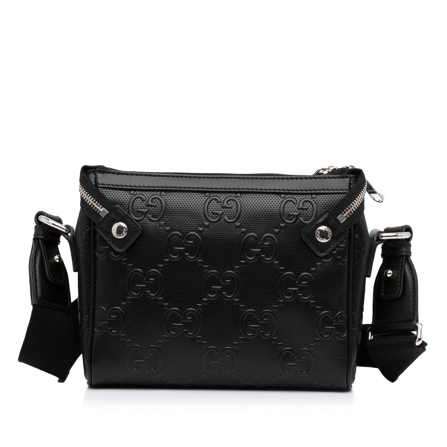 Gucci GG Crossbody Bag Black Embossed Leather