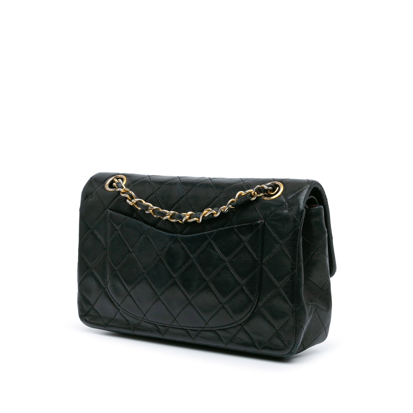 Black Chanel Small Classic Lambskin Double Flap Shoulder Bag