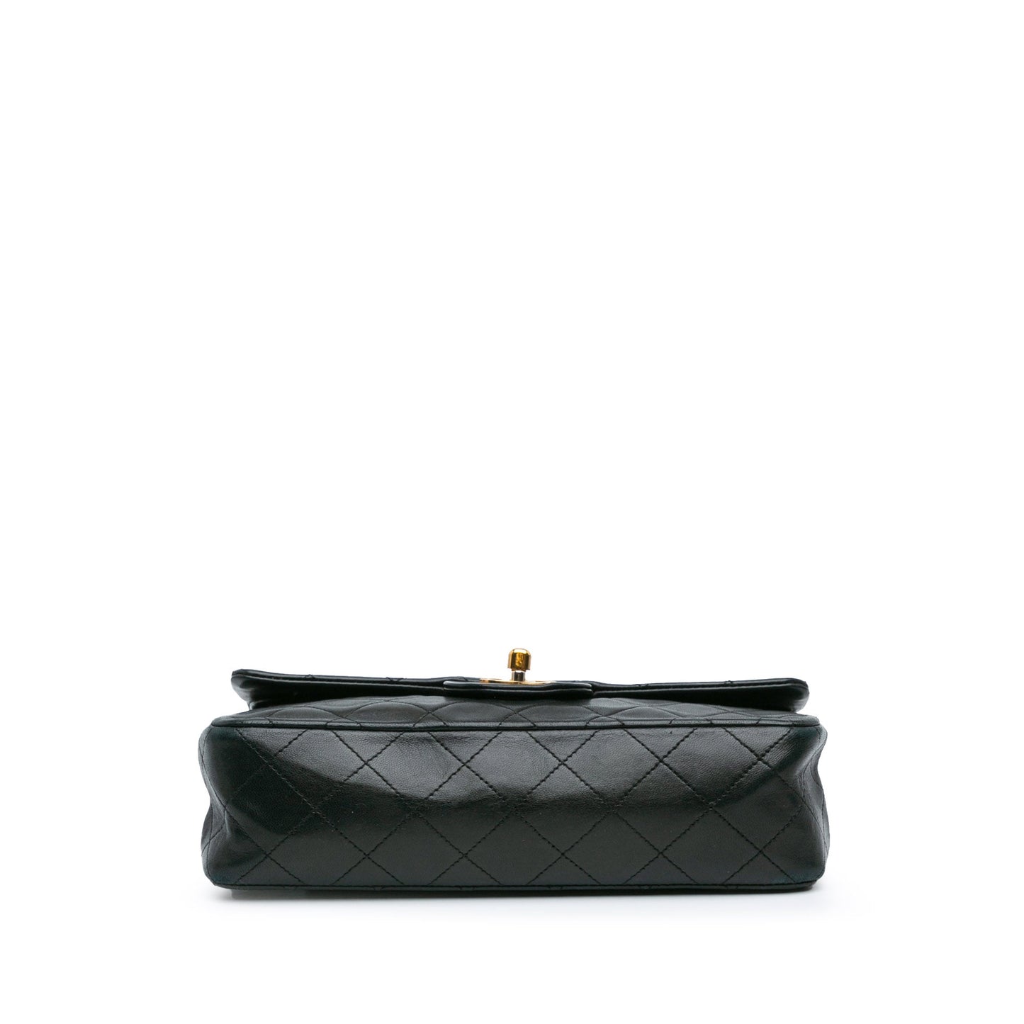 Black Chanel Small Classic Lambskin Double Flap Shoulder Bag