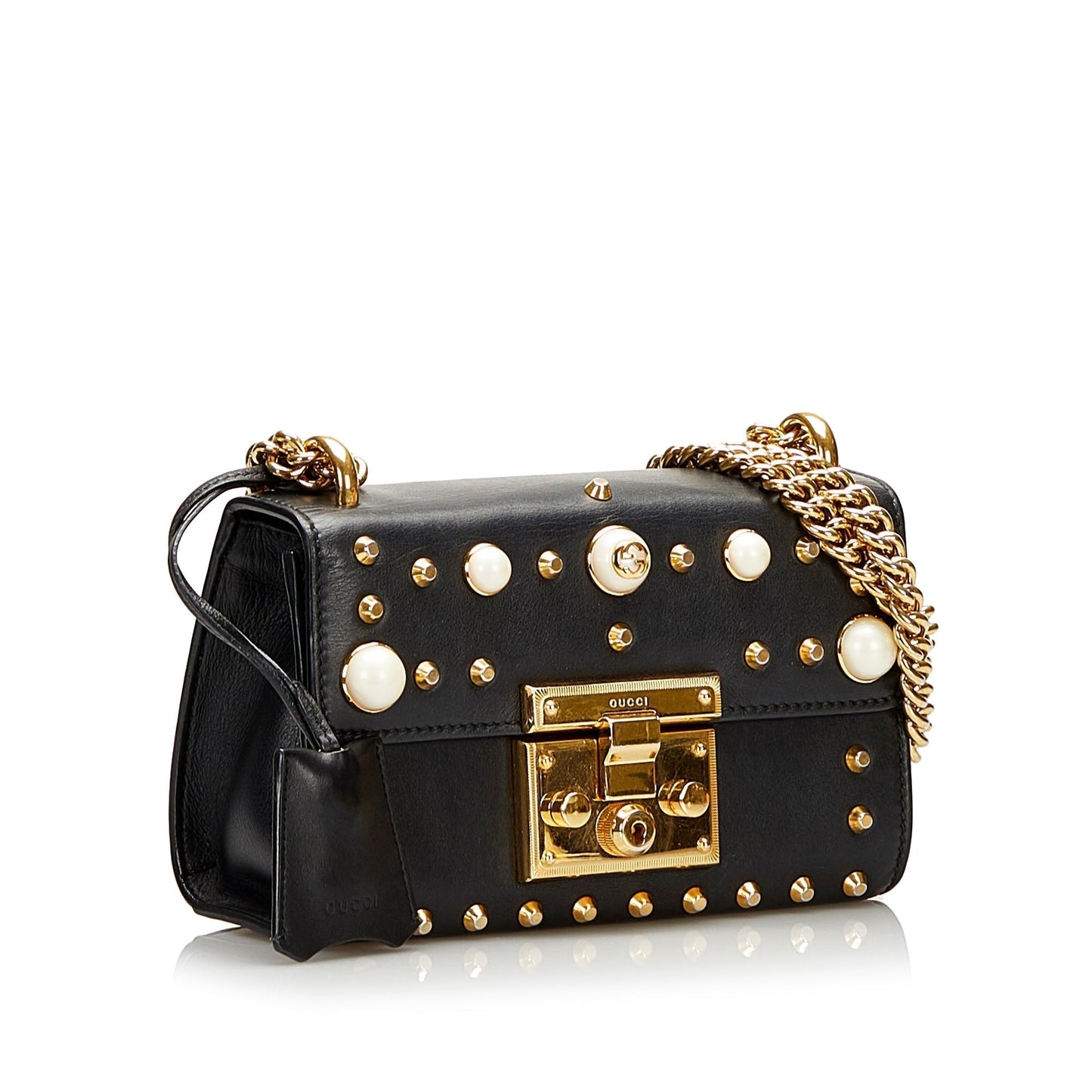 Gucci Pearl Studded Padlock Crossbody Bag