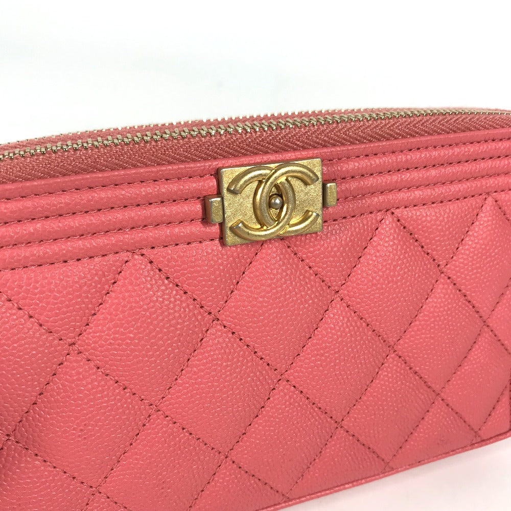 CHANEL Shoulder Bag A84069 Caviar skin Pink x Gold Metal CCCOCO Mark Boy Chanel COCO Mark