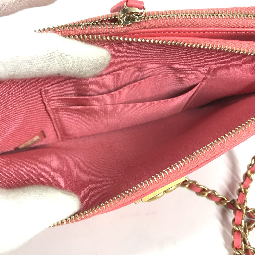 CHANEL Shoulder Bag A84069 Caviar skin Pink x Gold Metal CCCOCO Mark Boy Chanel COCO Mark