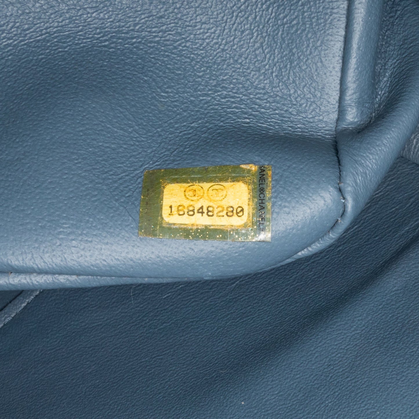Blue Chanel Jumbo Classic Lambskin Double Flap Shoulder Bag