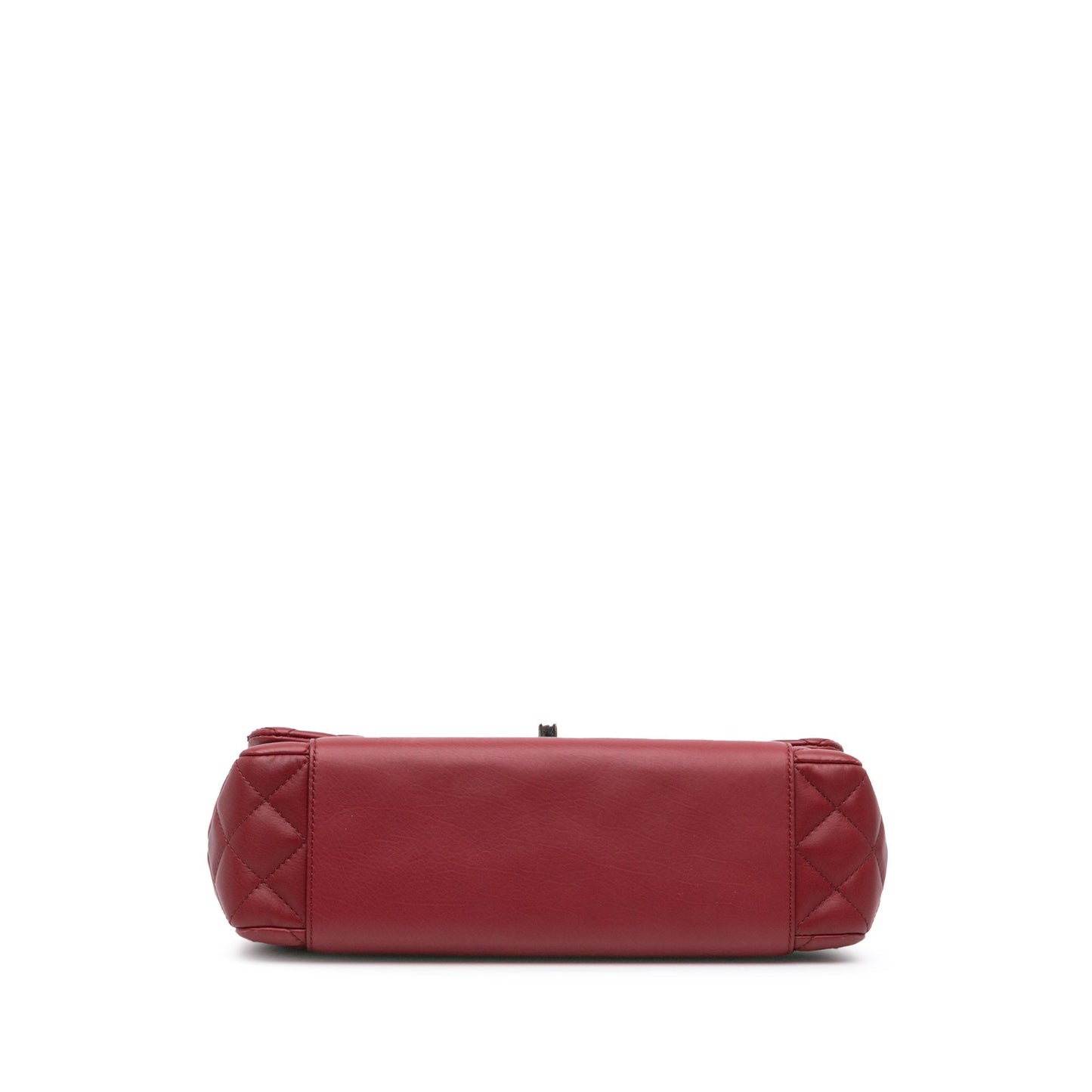 Red Chanel CC Quilted Lambskin Single Flap Shoulder Bag