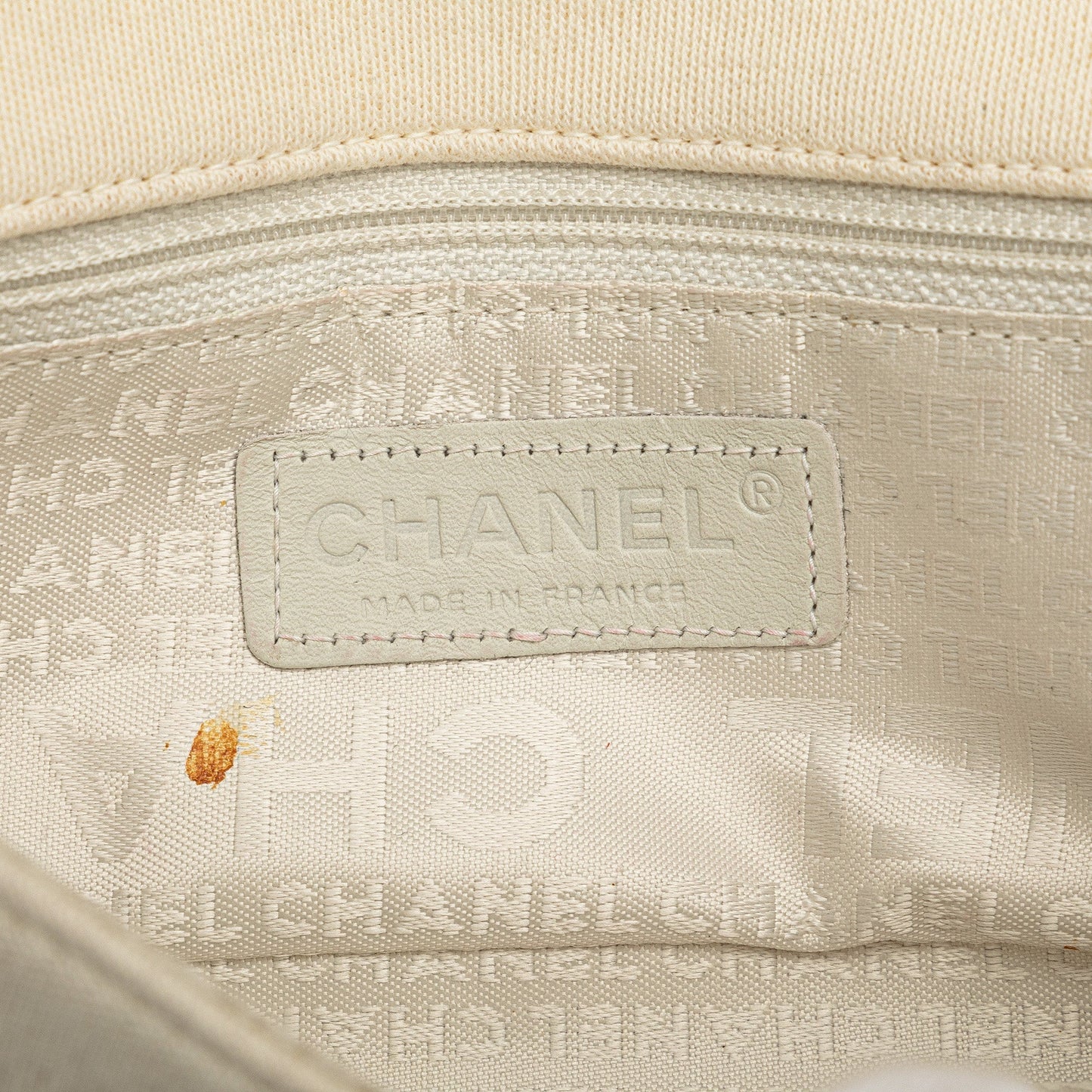 White Chanel CC Jersey Pyramid Stud Flap Shoulder Bag