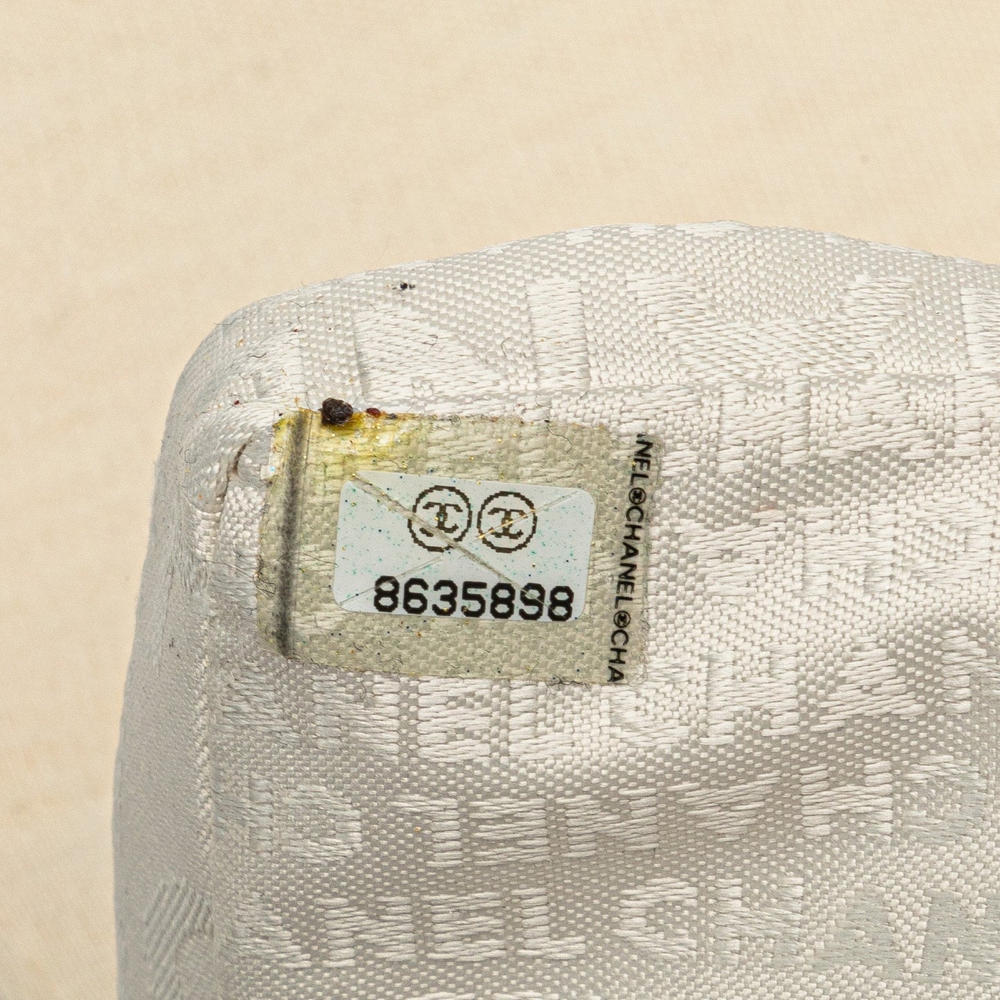 White Chanel CC Jersey Pyramid Stud Flap Shoulder Bag