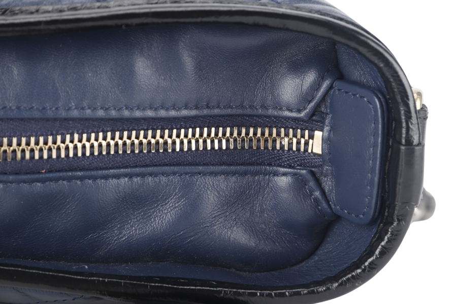CHANEL GABRIELLE HOBO SHOULDER BAG (2537xxxx) BLUE-BLACK QUILTED CALFSKIN LEATHER SILVER & GOLD TONE HARDWARE NO AND NO DUST COVER