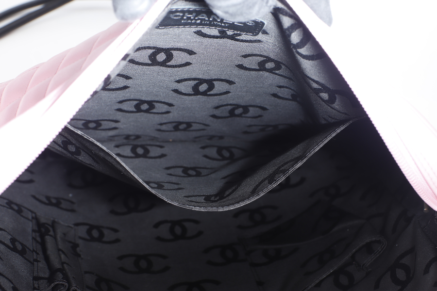 CHANEL CAMBON SHOULDER BAG (910xxxx) PINK CALF LEATHER SILVER HARDWARE WITH