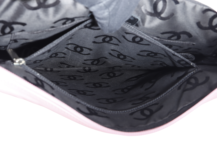CHANEL CAMBON SHOULDER BAG (910xxxx) PINK CALF LEATHER SILVER HARDWARE WITH