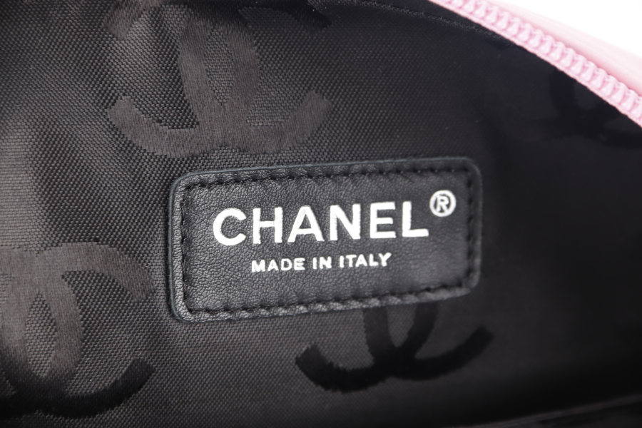 CHANEL CAMBON SHOULDER BAG (910xxxx) PINK CALF LEATHER SILVER HARDWARE WITH