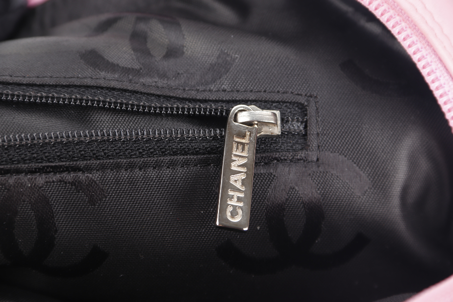CHANEL CAMBON SHOULDER BAG (910xxxx) PINK CALF LEATHER SILVER HARDWARE WITH