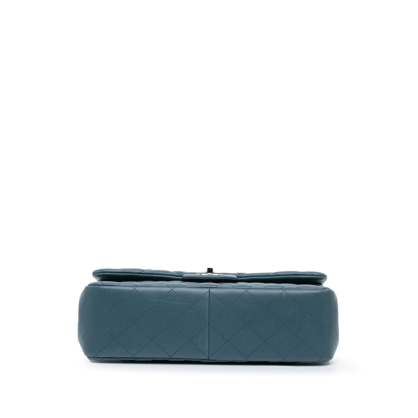 Blue Chanel Jumbo Classic Lambskin Double Flap Shoulder Bag