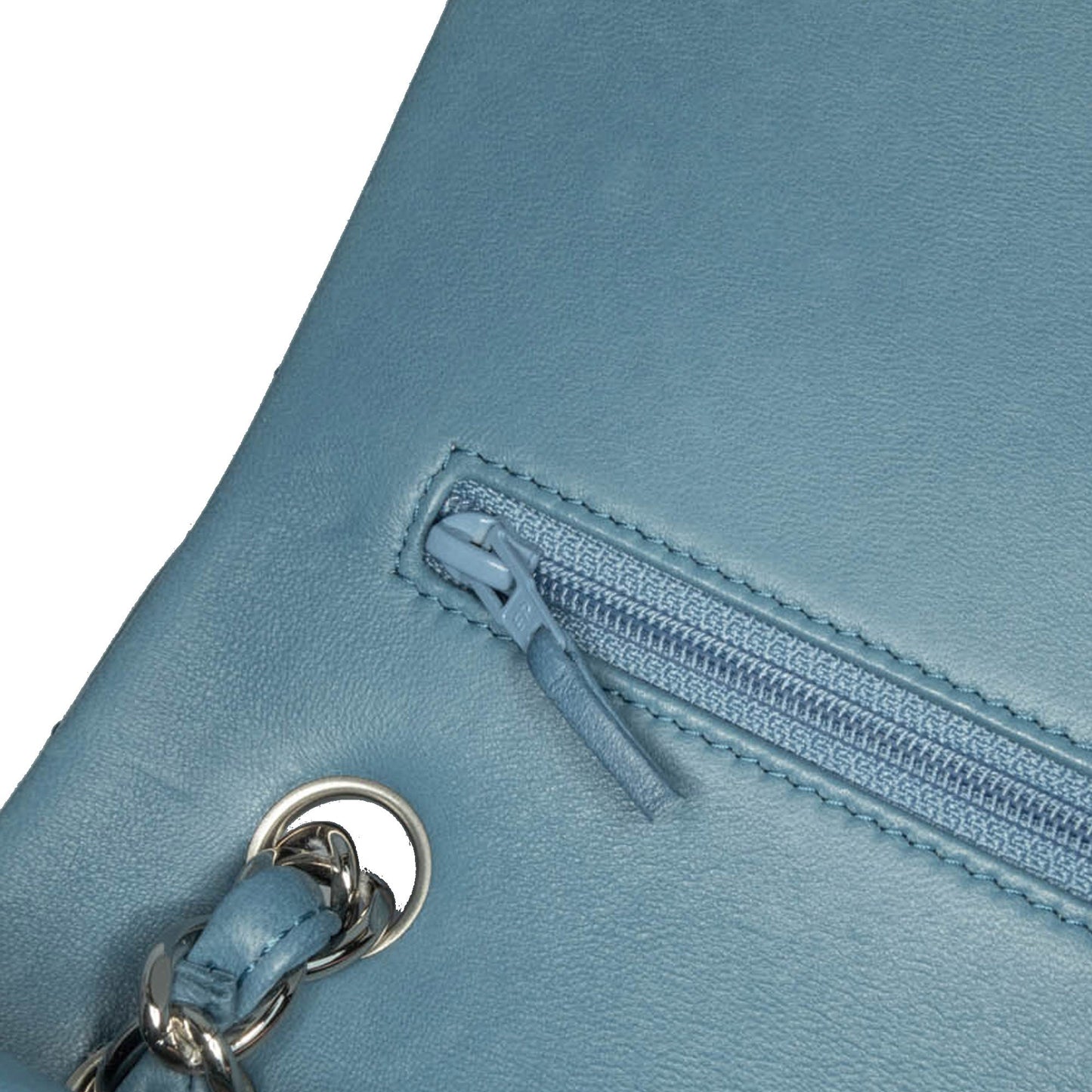 Blue Chanel Jumbo Classic Lambskin Double Flap Shoulder Bag