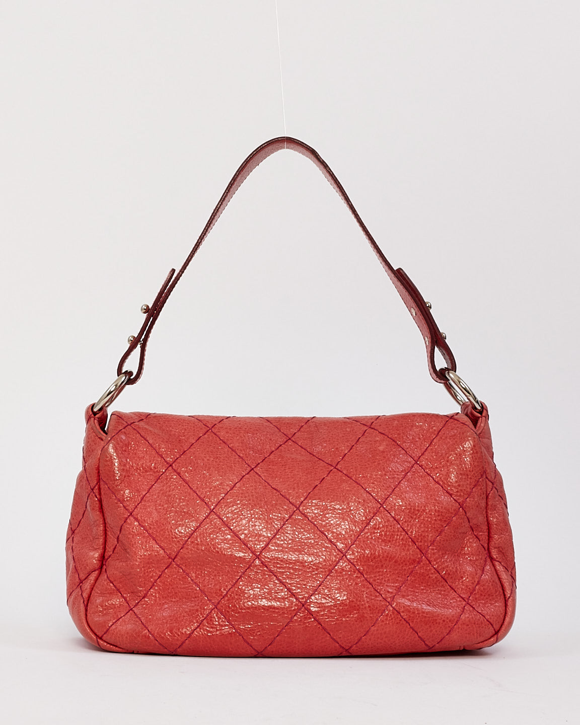 Chanel Pink Glazed Calfskin Leather On The Road Flap Shoulder Bag