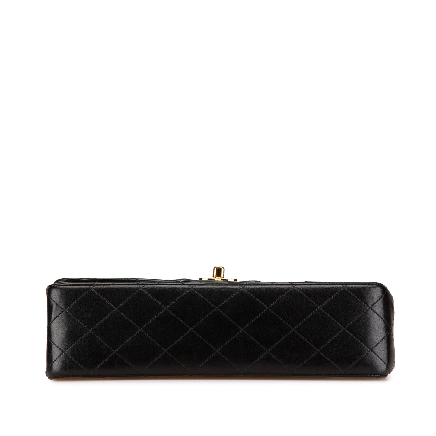 Black Chanel Medium Classic Lambskin Double Flap Shoulder Bag