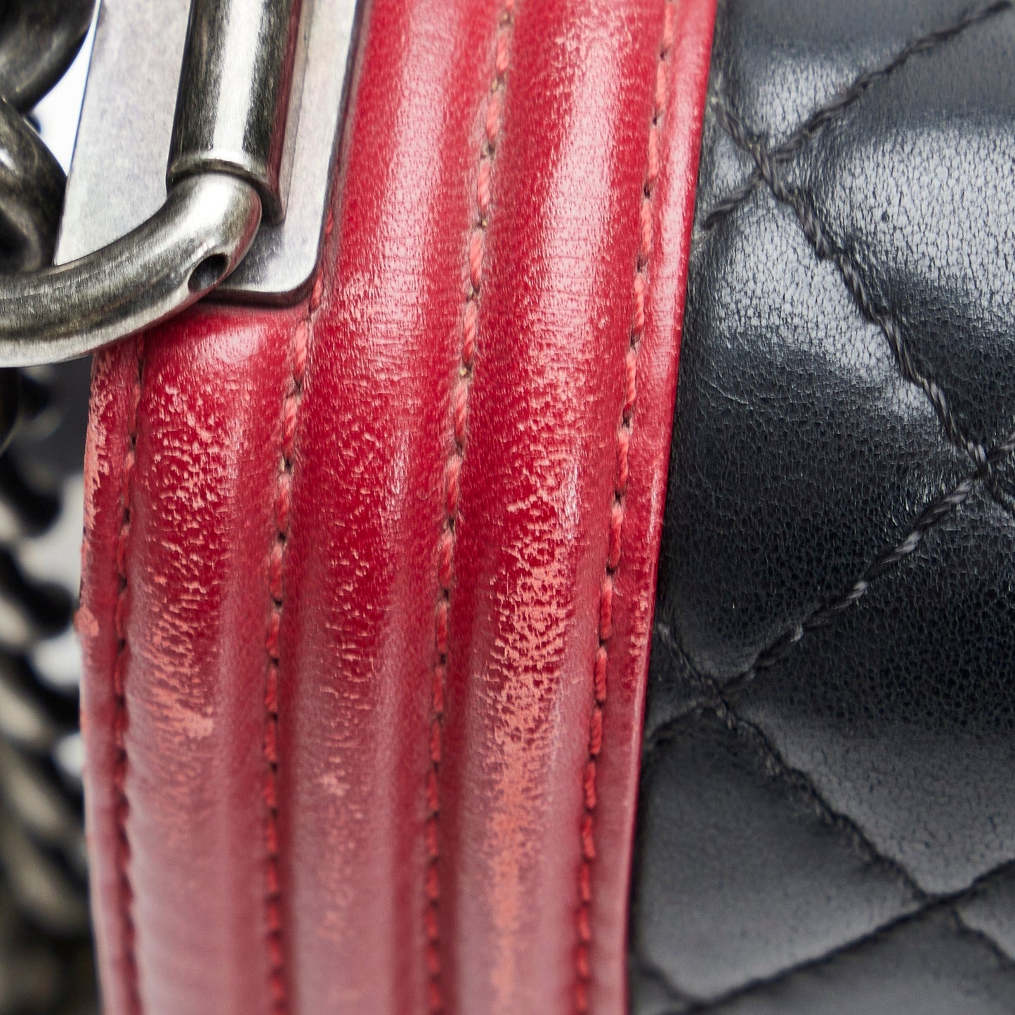 Black Chanel Small Bicolor Boy Shoulder Bag