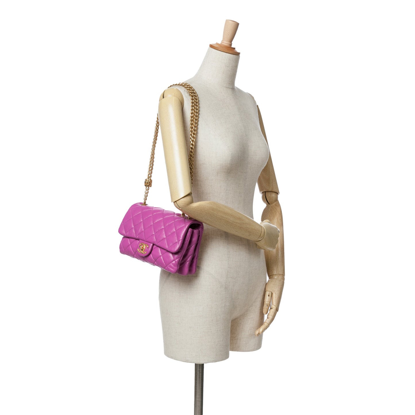 Purple Chanel Small Quilted Lambskin Pillow Crush Flap Shoulder Bag