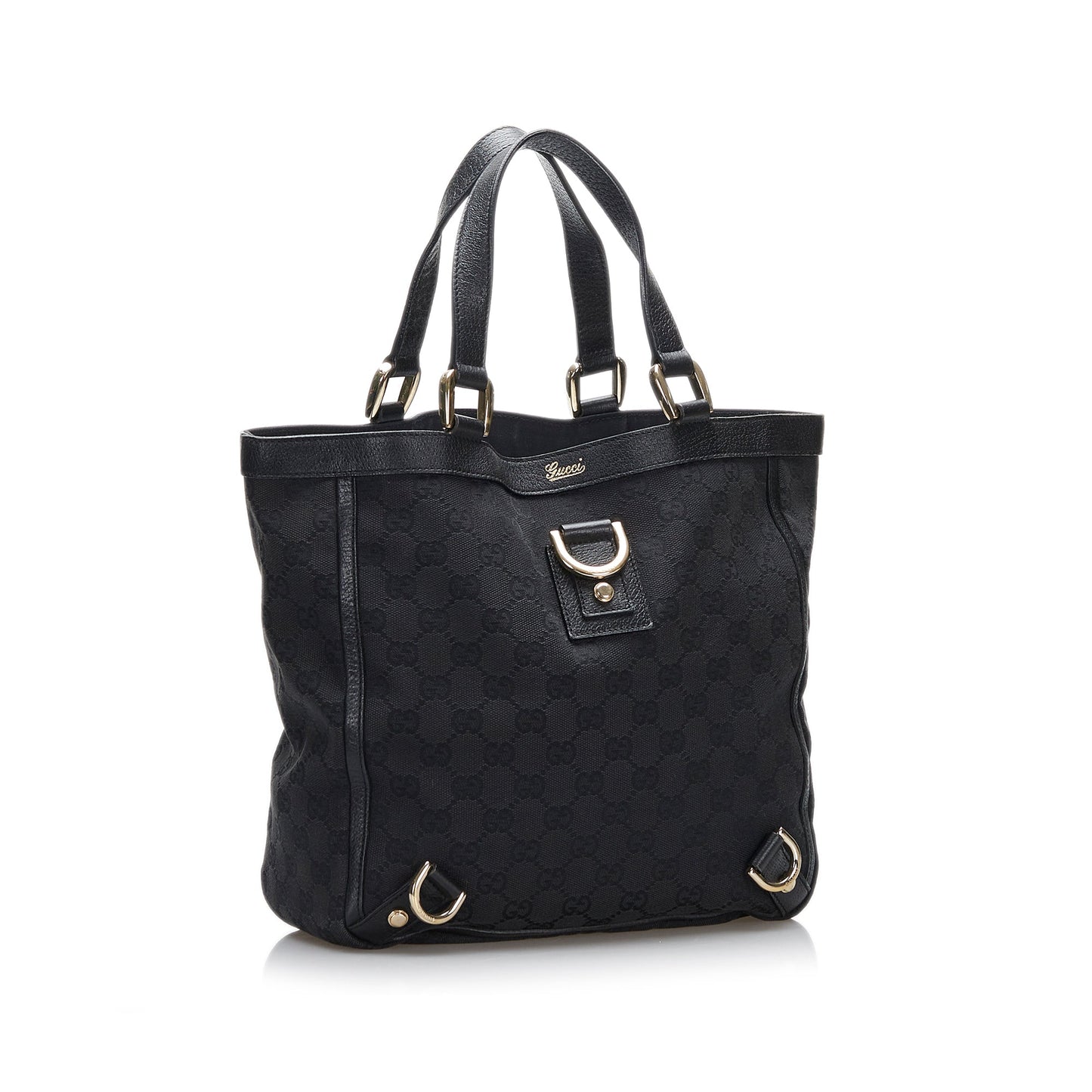 Gucci Abbey Tote Bag Black GG Canvas