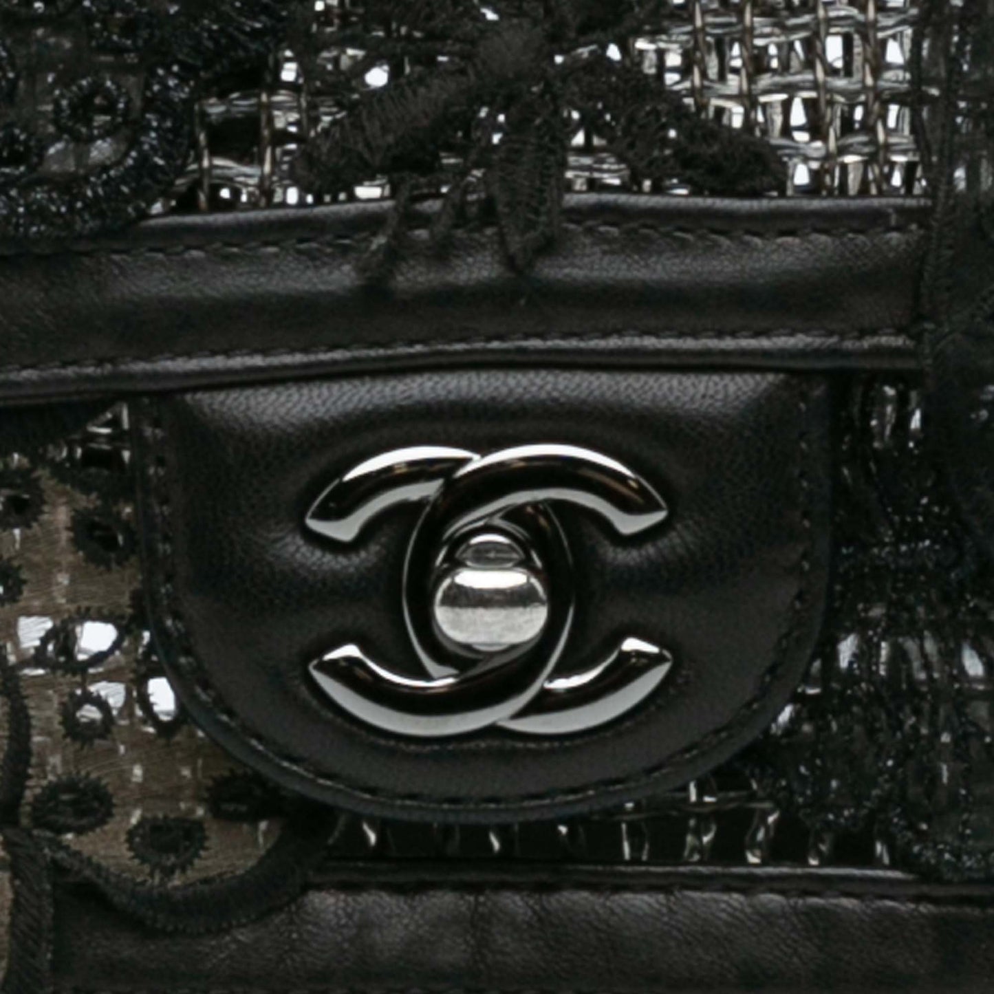 Black Chanel Small Mesh Butterfly Flap Shoulder Bag